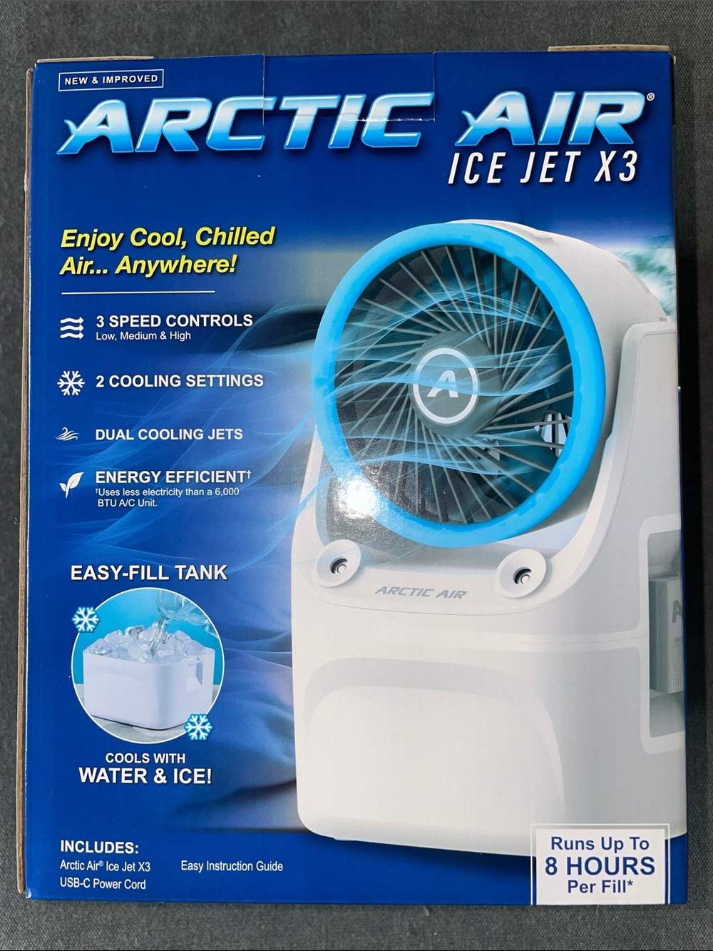 Arctic Air Ice Jet X3 Personal Air Cooler in White & Blue